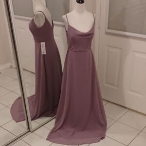 New Azazie Mauve Maxi Dress - Size A6 (Small)
